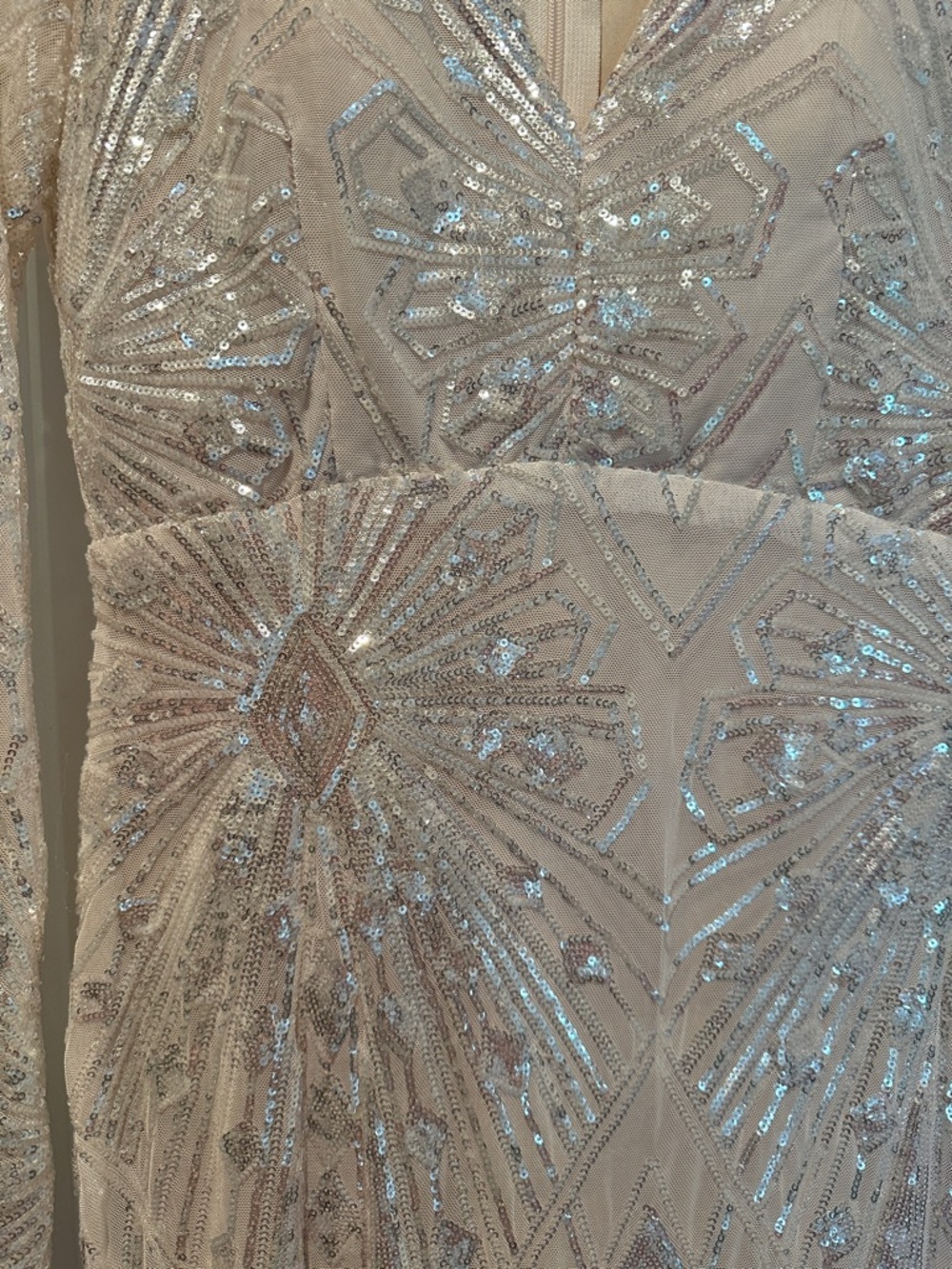Baltic Born Long-Sleeve Sequin Gown in Nude (soieblu) - Picture 3 of 8